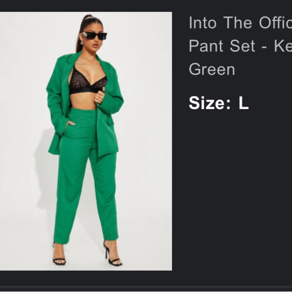 Matching Green Suit with over sized Jacket